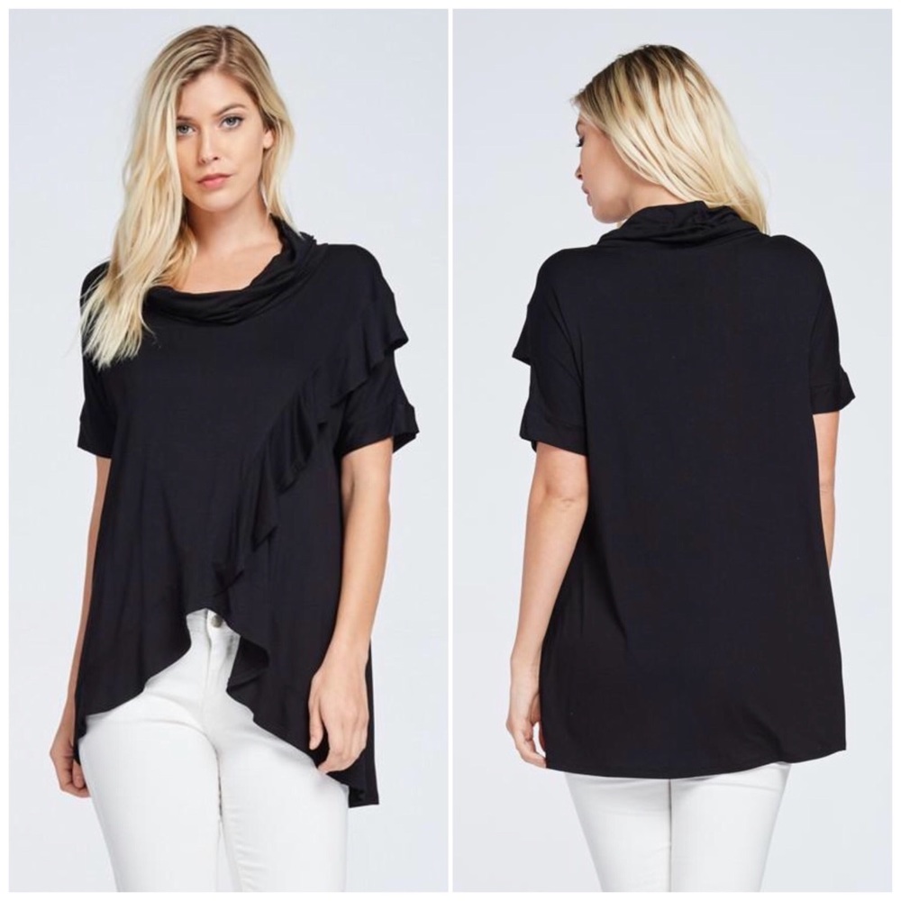 ❗️CLOSING SALE❗️ Black Cowl Neck Tunic Top